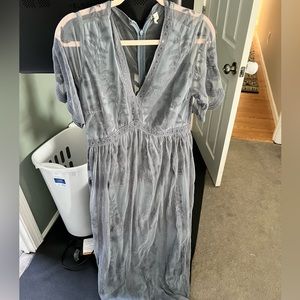 Maternity dress - lilac/blue